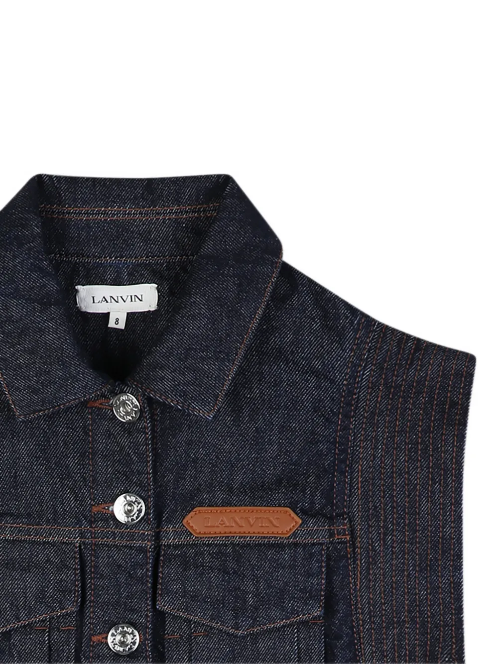 Lanvin Enfant Jurk met geborduurd logo Blauw