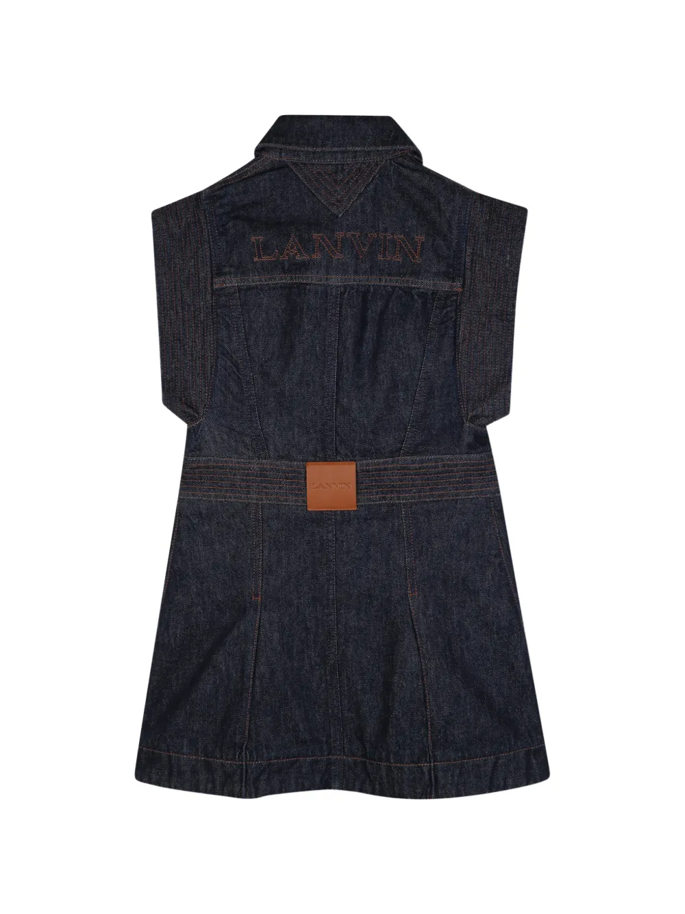 Lanvin Enfant Jurk met geborduurd logo Blauw