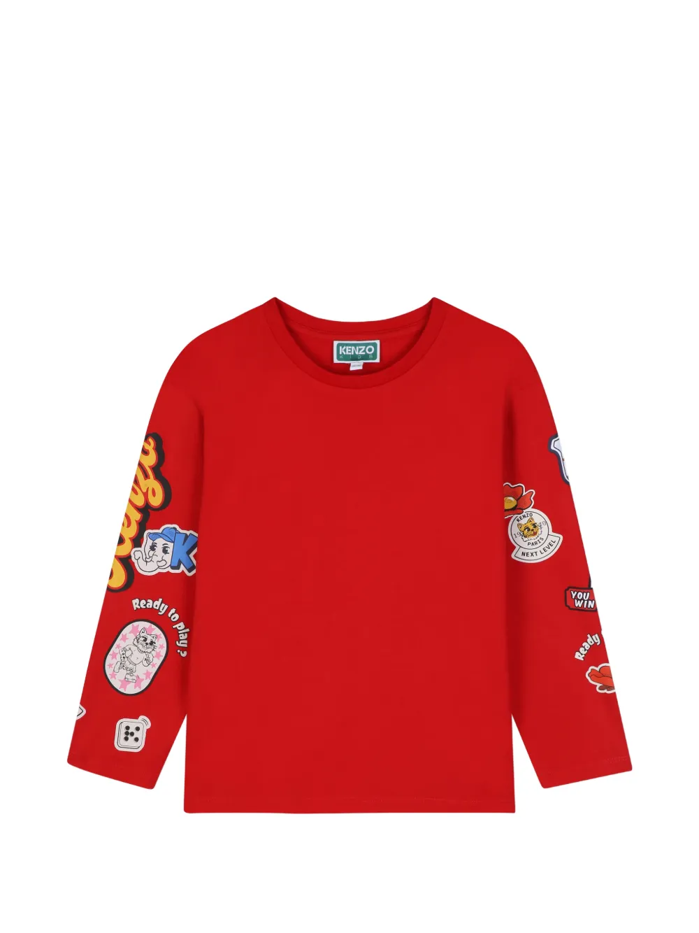 Kenzo Kids patch-detail long-sleeve T-shirt - Rosso