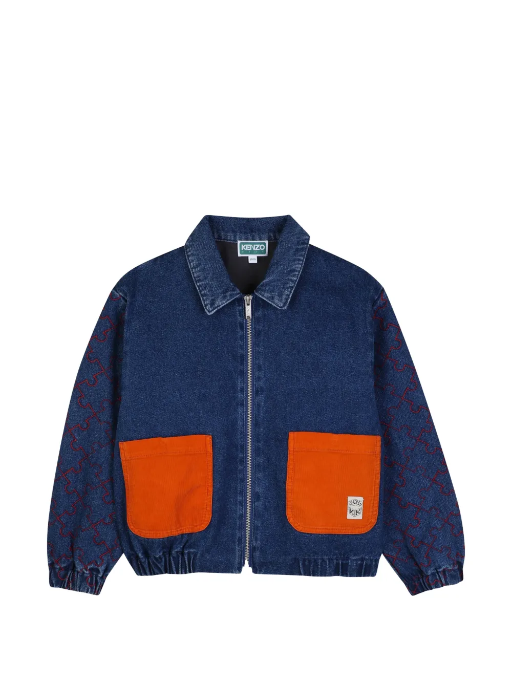 Kenzo Kids Giacca denim con stampa grafica - Blu