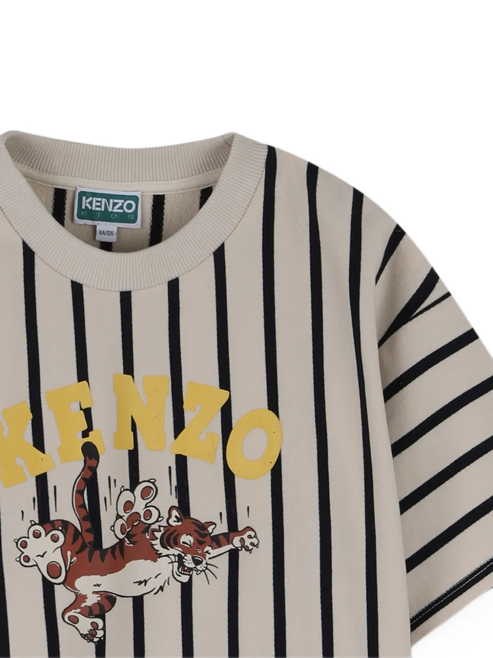 Kenzo Kids Gestreept T-shirt Beige