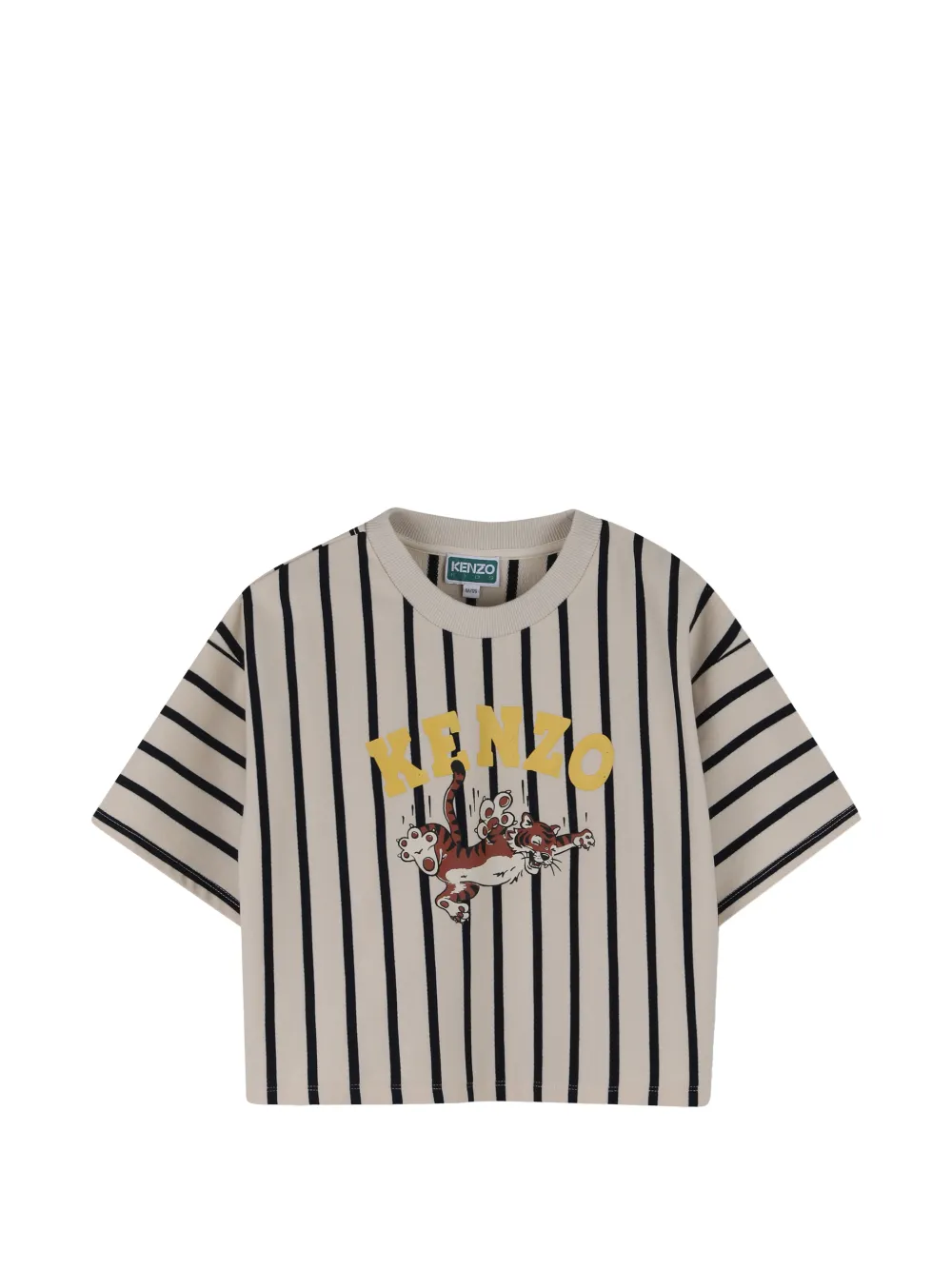 Kenzo Kids T-shirt a righe con logo - Toni neutri