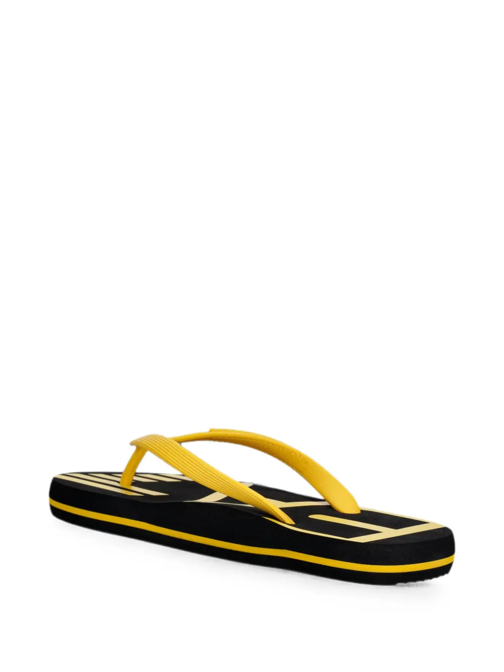 Ea7 Emporio Armani logo-lettering flip-flops Zwart