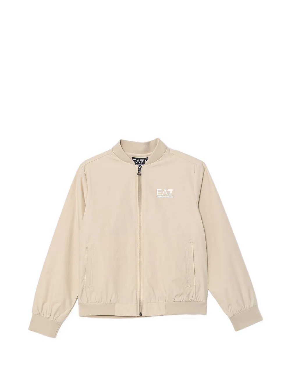 Emporio Armani Kids logo-print bomber jacket - Nude