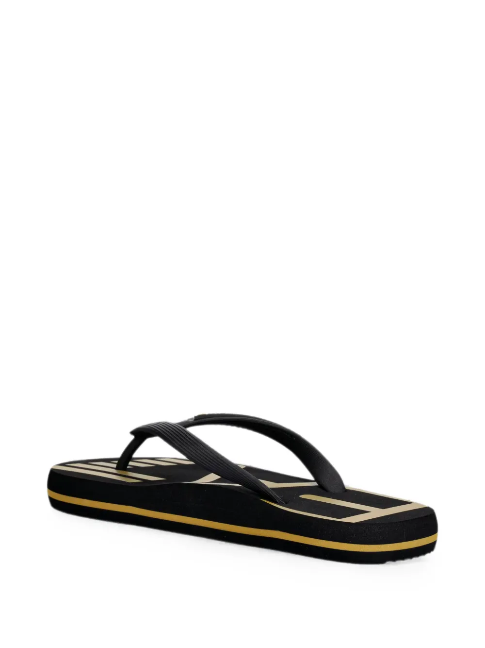 Ea7 Emporio Armani logo-print flip-flops Zwart