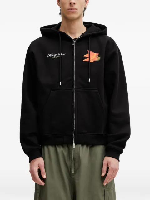 Filling Pieces graphic-print zip-up hoodie