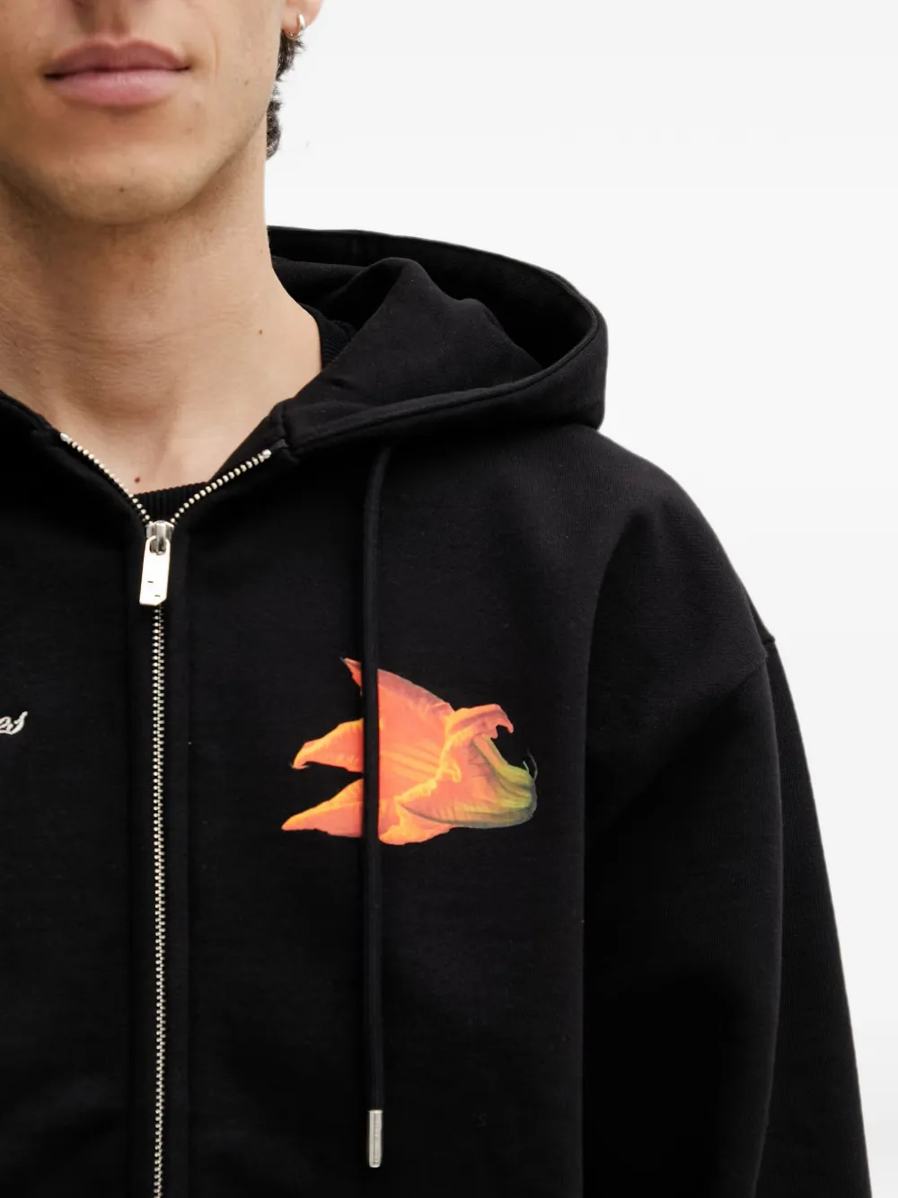 Filling Pieces Hoodie met grafische print Zwart