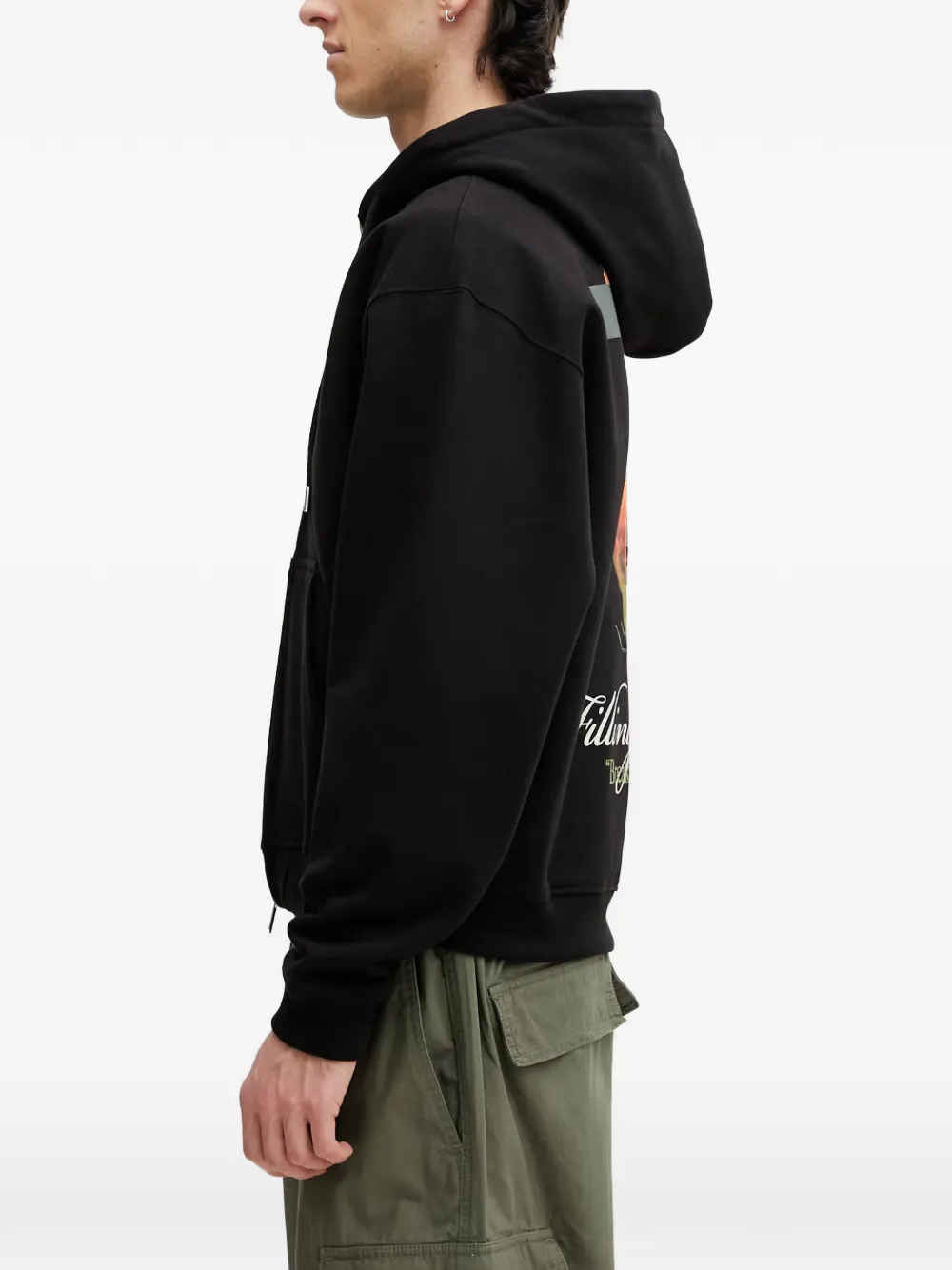 Filling Pieces Hoodie met grafische print Zwart