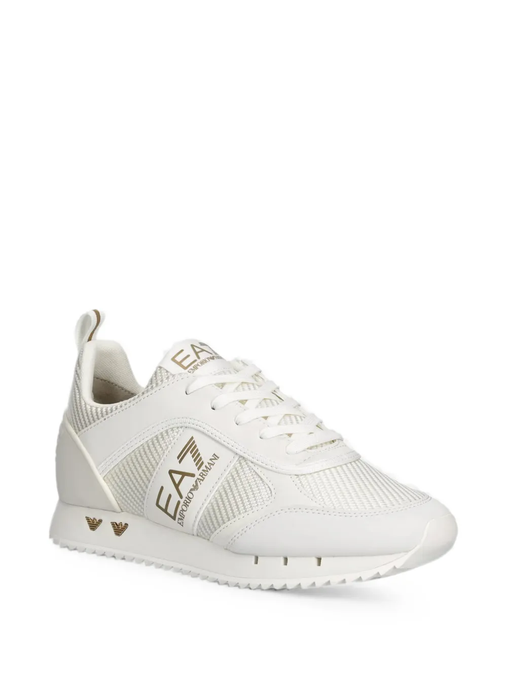Ea7 Emporio Armani logo-print panelled sneakers Beige