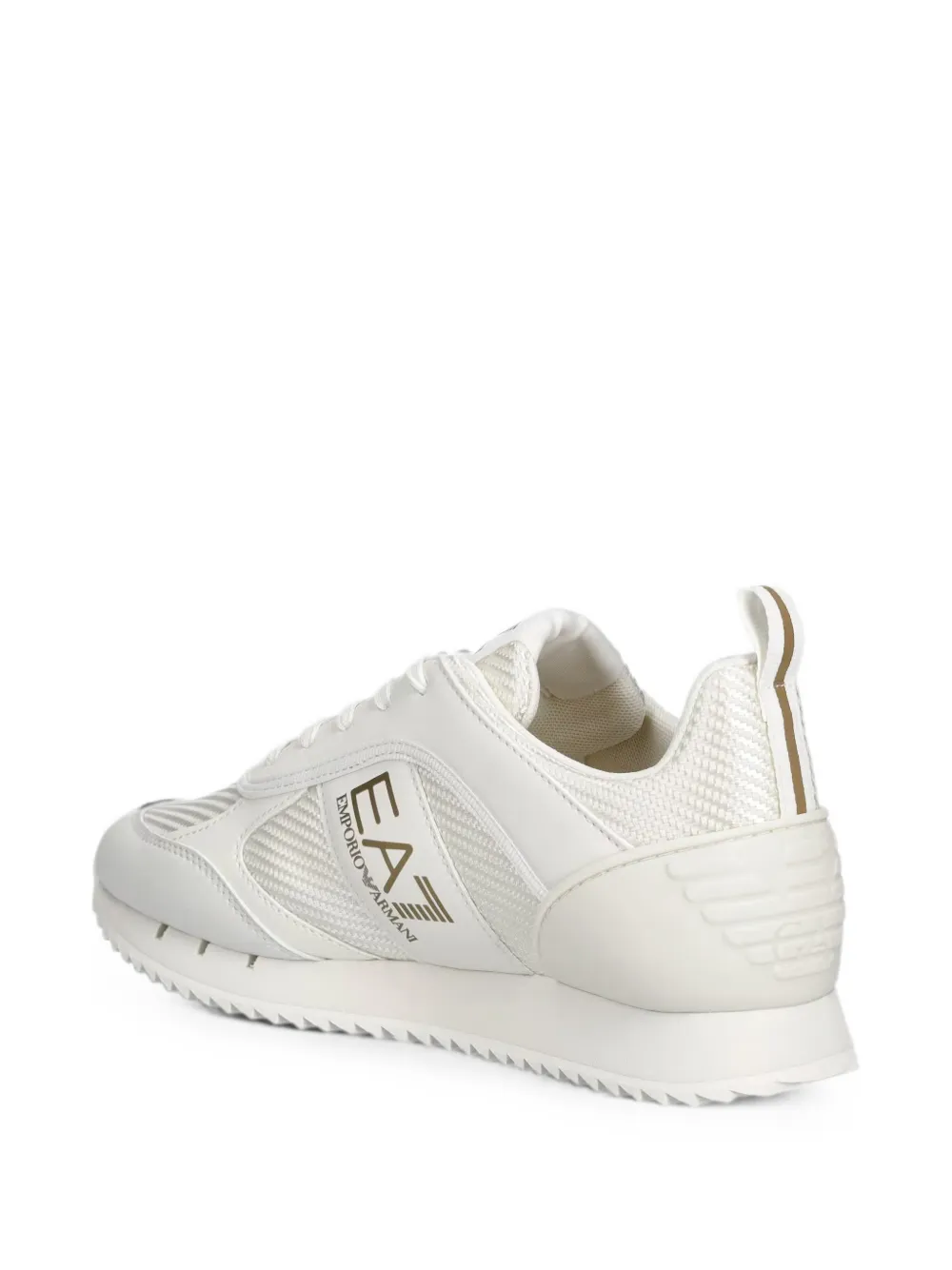 Ea7 Emporio Armani logo-print panelled sneakers Beige