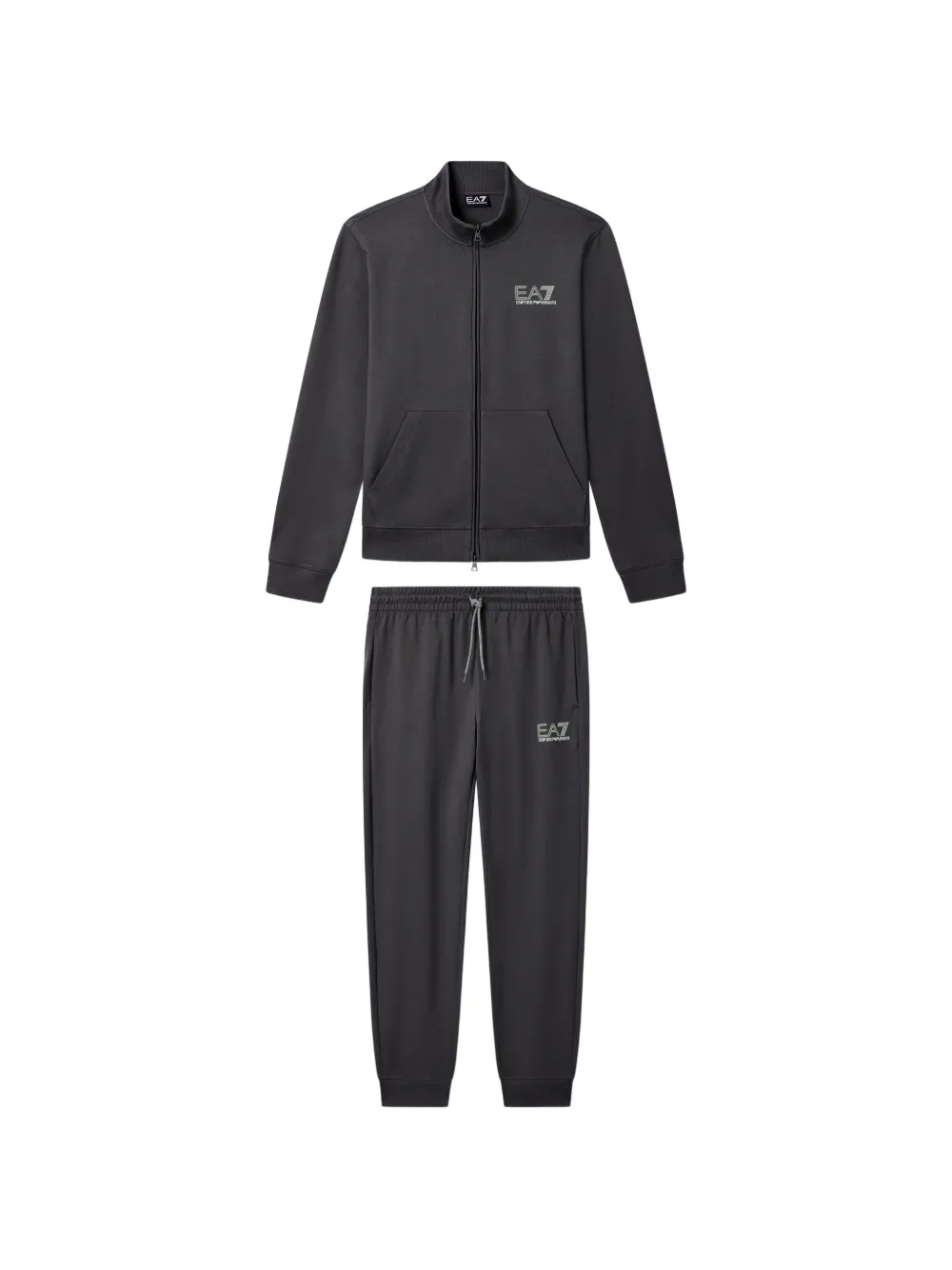Ea7 Emporio Armani logo-print zip-up tracksuit - Grau