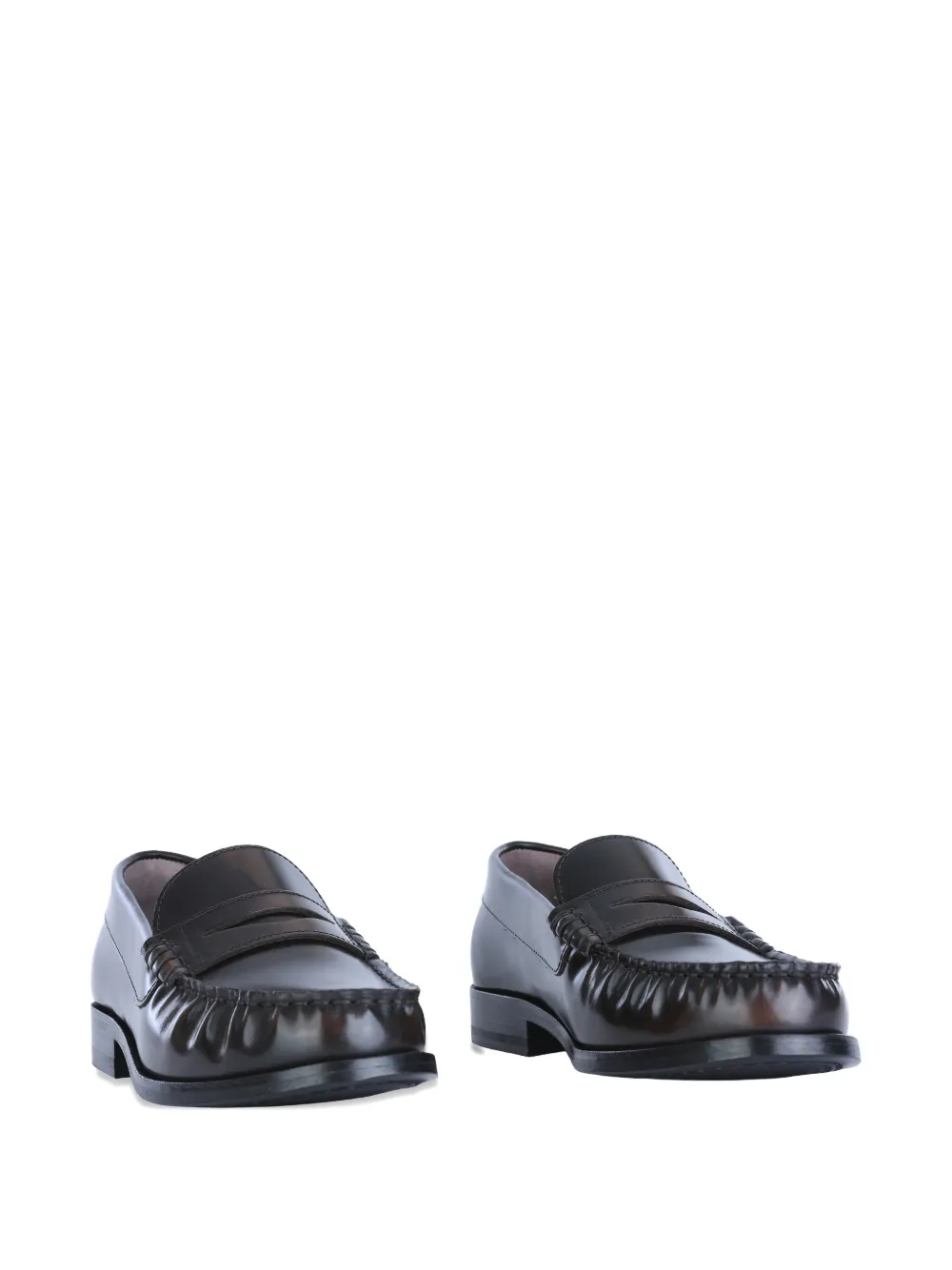 ALOHAS Rivet leather loafers Zwart