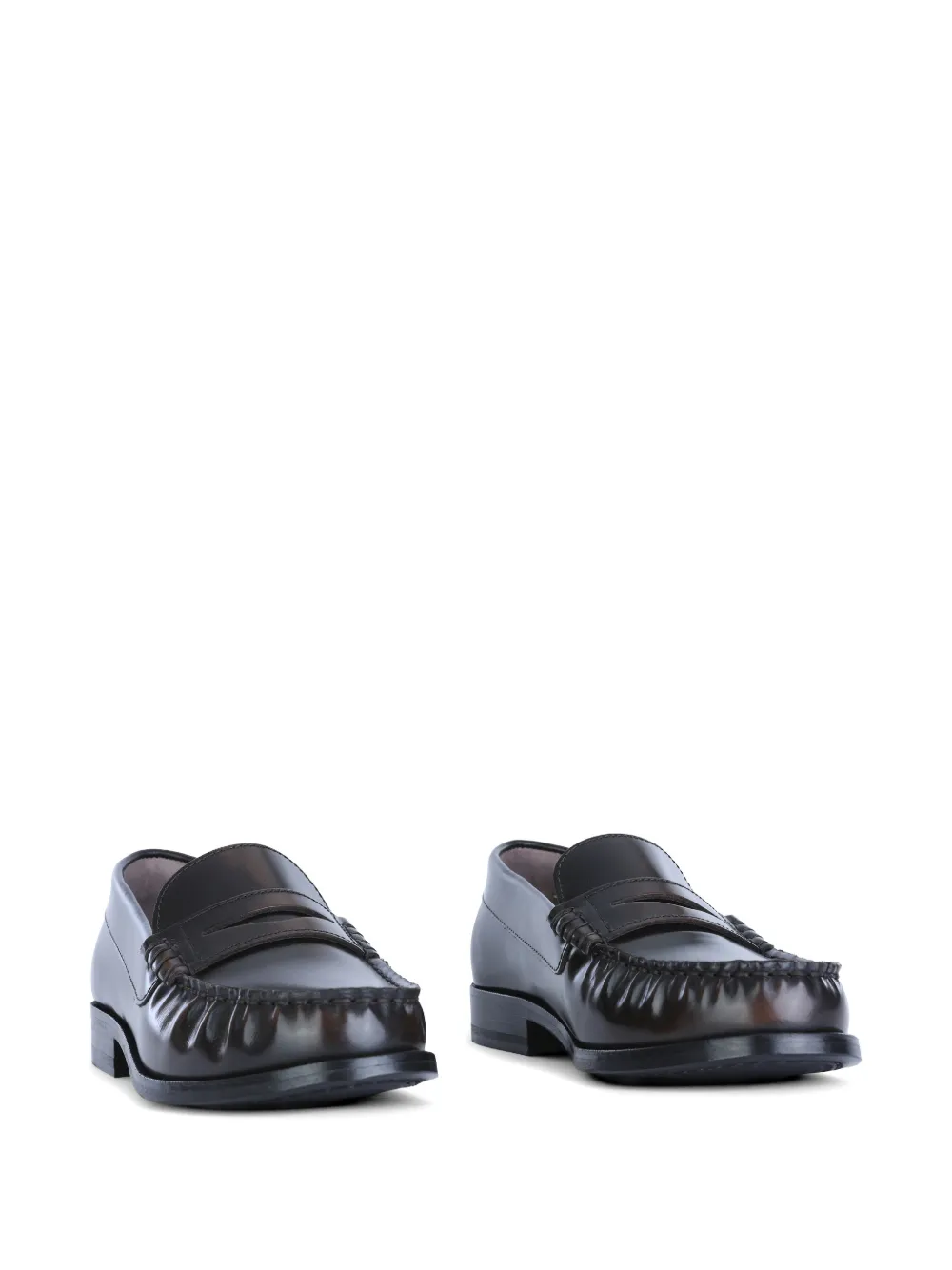 ALOHAS Rivet leather loafers Zwart