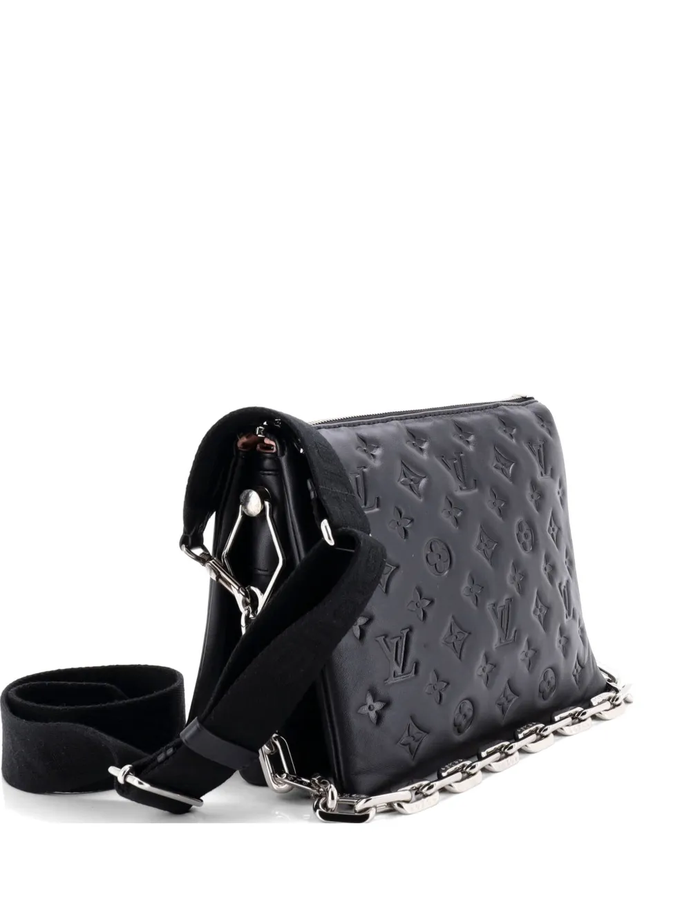 Louis Vuitton Pre-Owned Coussin PM Umhängetasche aus Lammleder mit Monogramm-Prägung - Schwarz