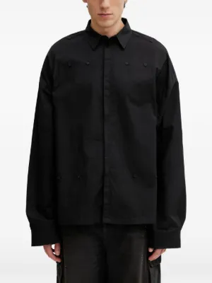 Ader Error ストライプ ギャザーシャツ | ブラック | FARFETCH JP