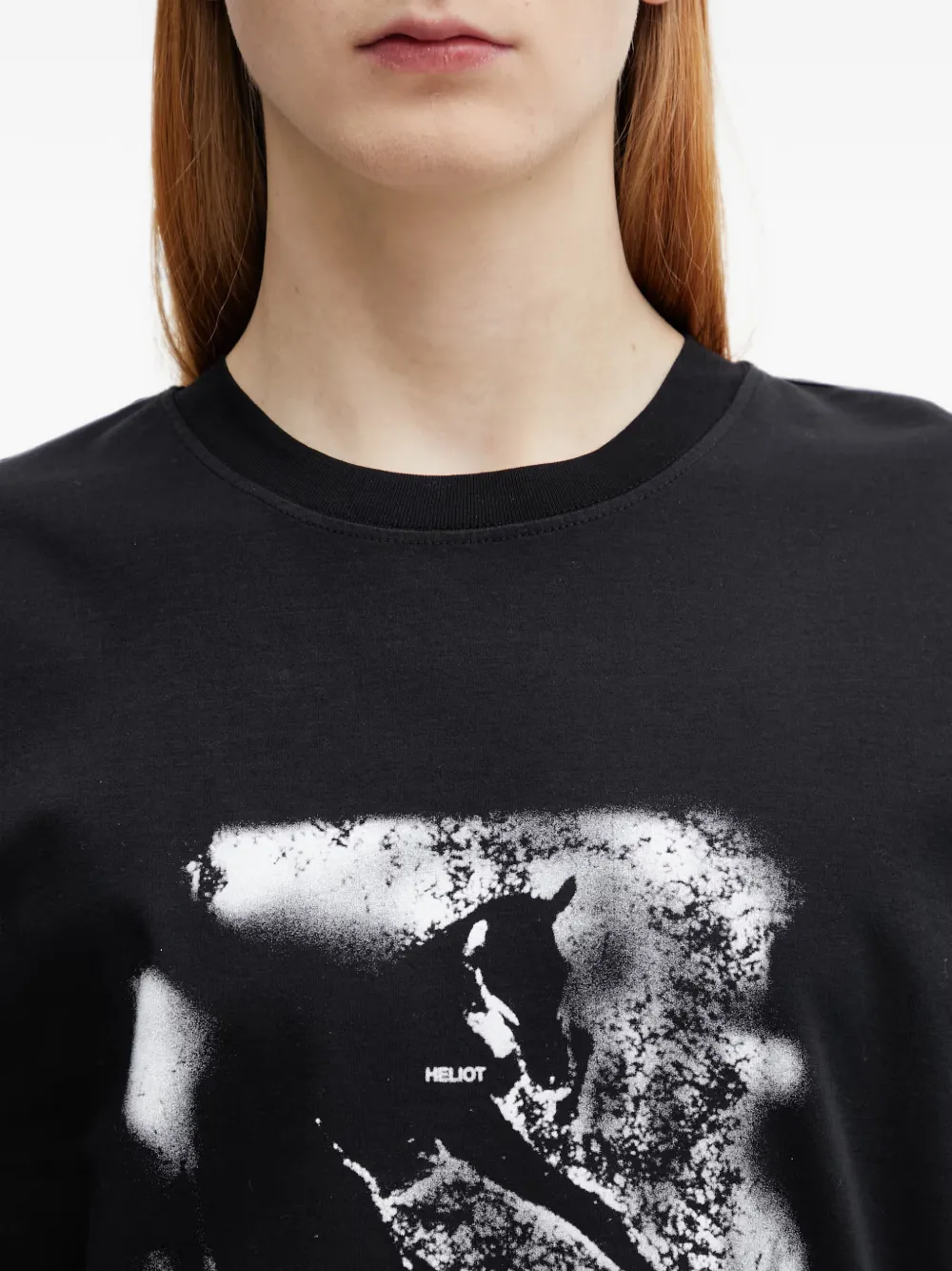 HELIOT EMIL T-shirt met grafische print Zwart