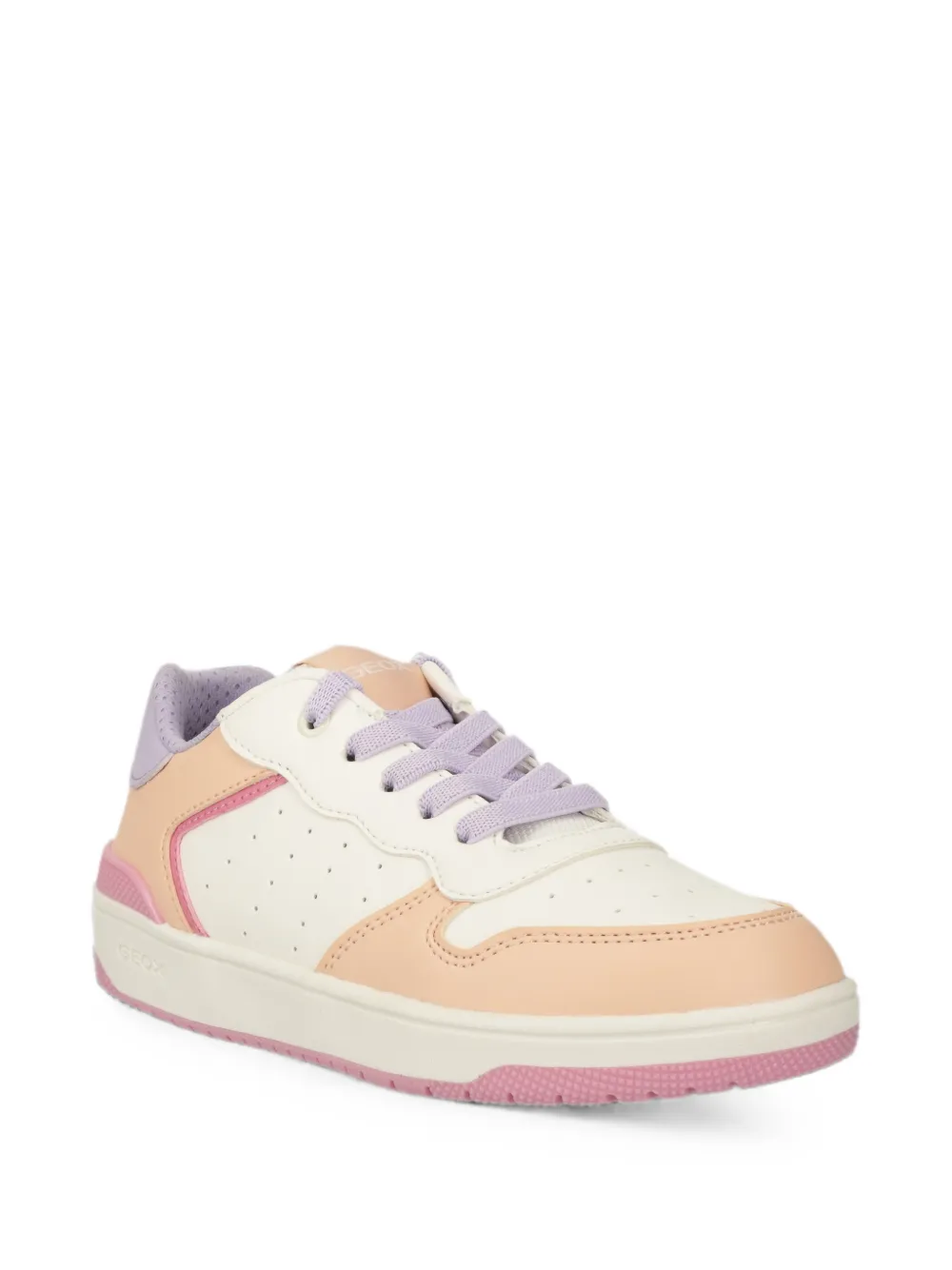 Geox Kids Washiba perforated panelled sneakers Wit