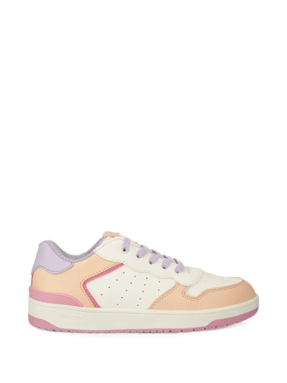 Geox Kids Washiba perforated panelled sneakers Wit