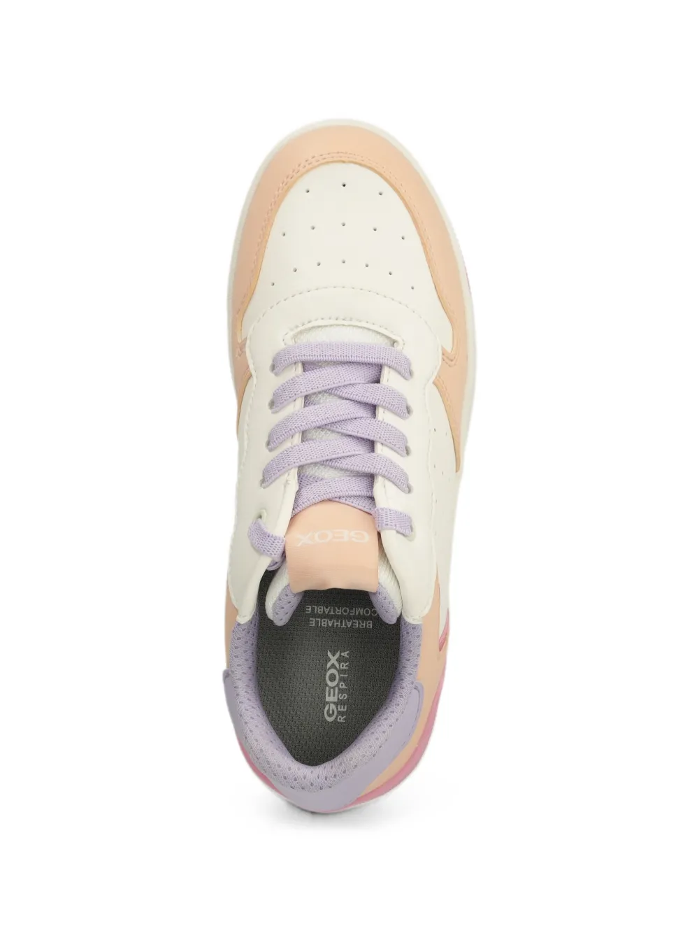 Geox Kids Washiba perforated panelled sneakers Wit