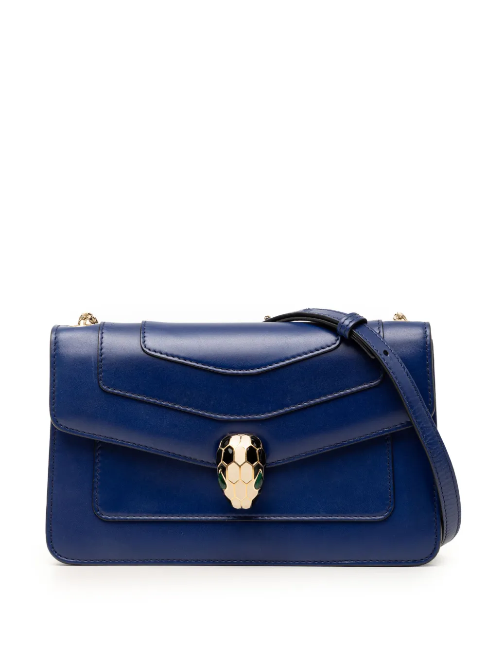 Bvlgari Pre-Owned 2010-2026 Small Leather Serpenti Forever Chain crossbody bag - Blu