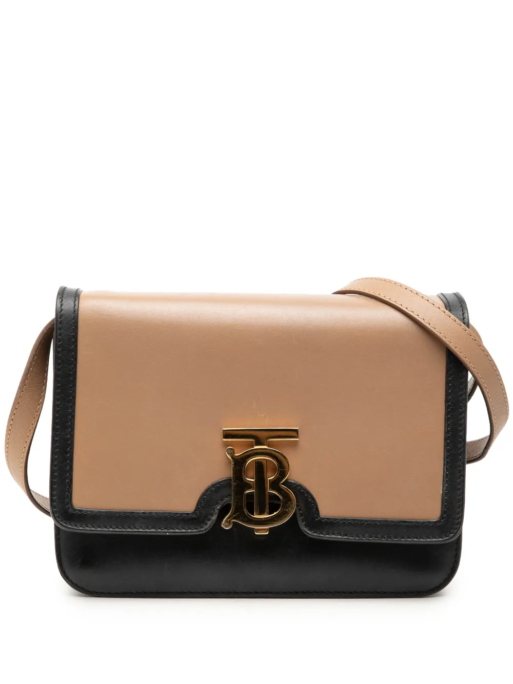 Burberry Pre-Owned 2018-2026 Small Bicolor Smooth Calfskin TB crossbody bag - Marrone