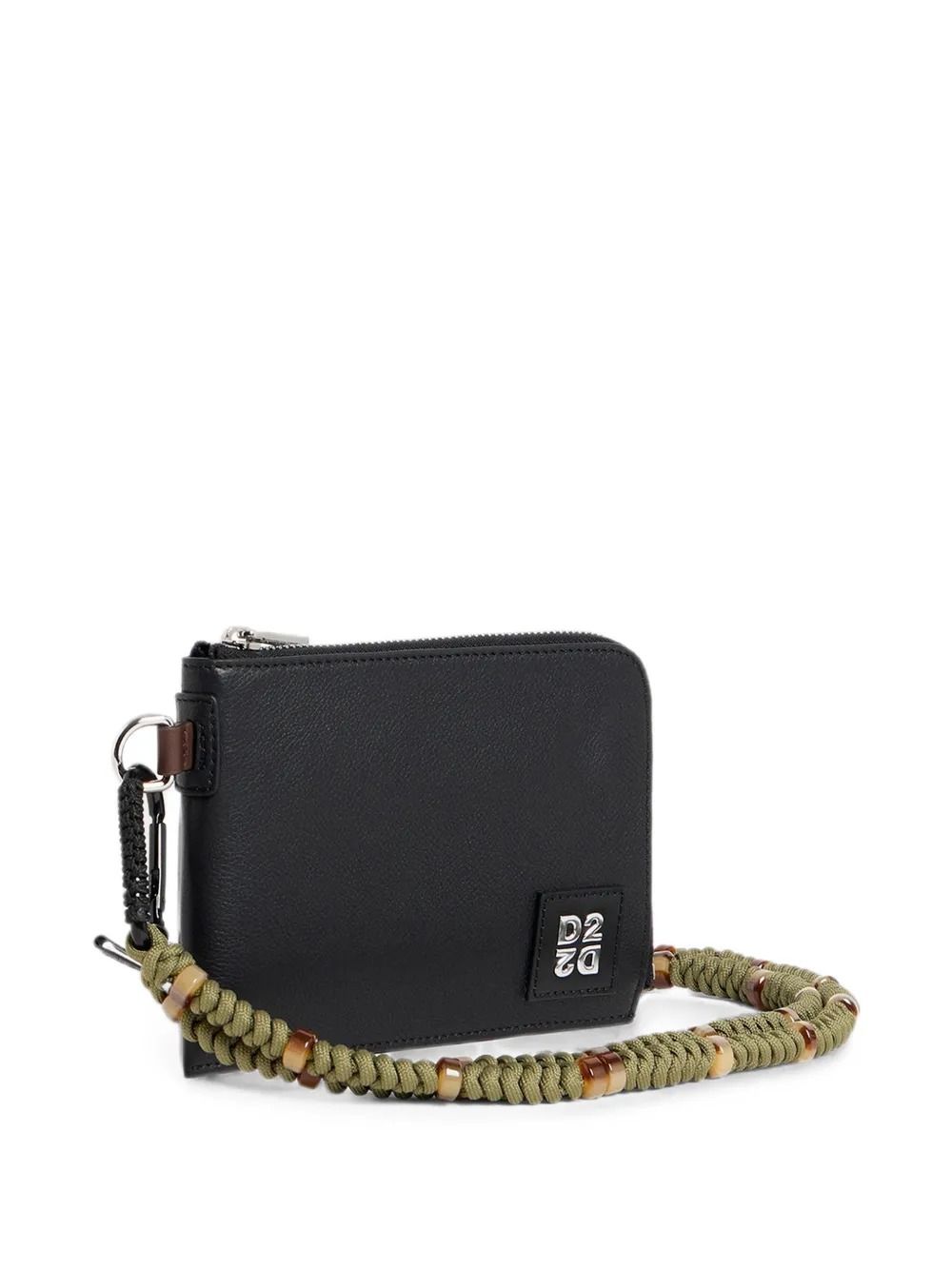 DSQUARED2 D2 Upside Down leren nekzakje Zwart