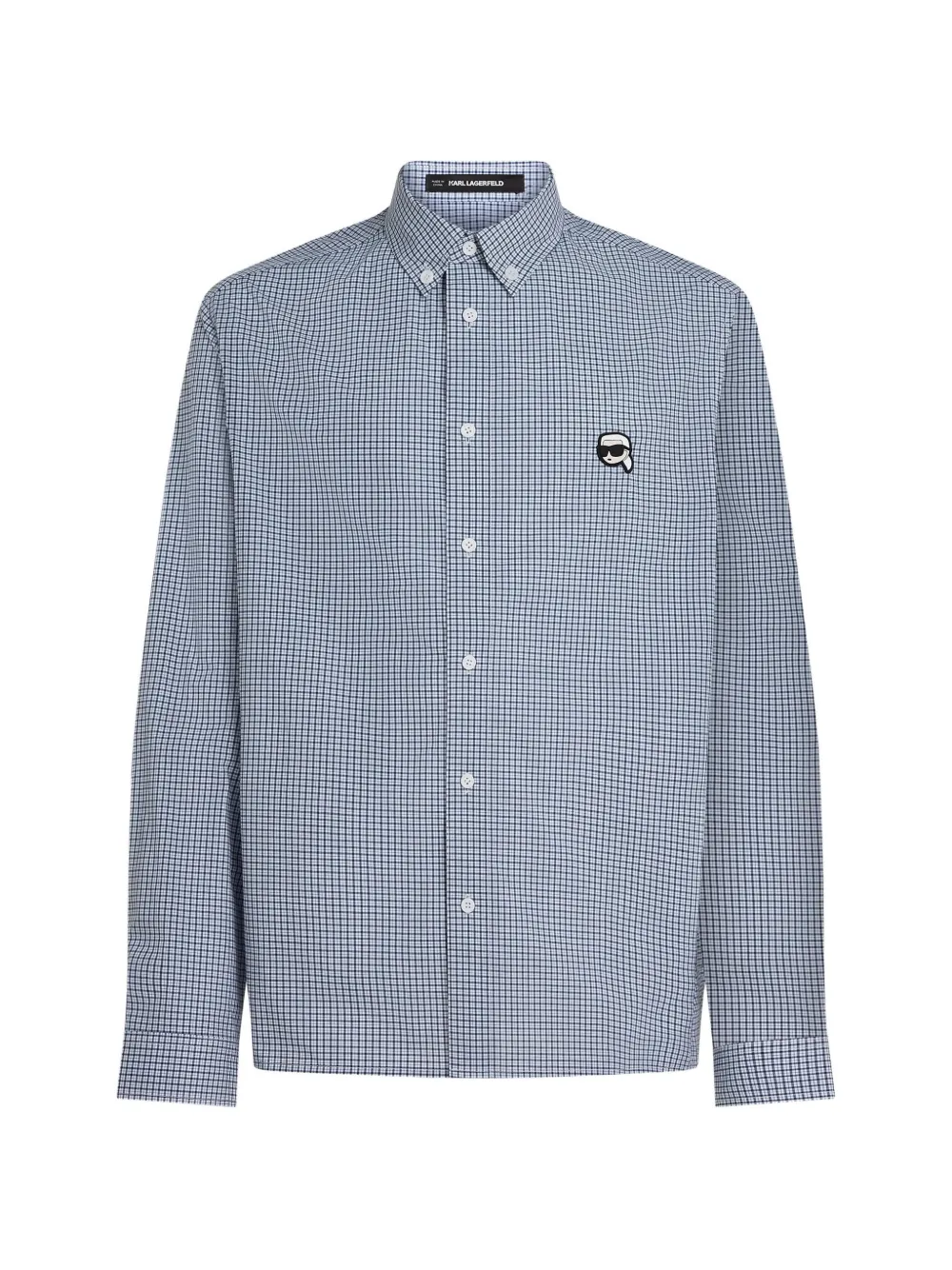 Karl Lagerfeld Ikon geruit overhemd Blauw