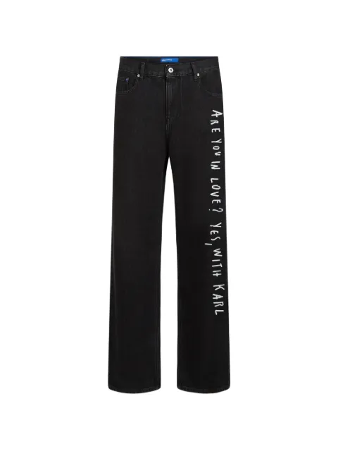 Karl Lagerfeld Jeans jeans con eslogan estampado en colaboración con Pietro Terzini