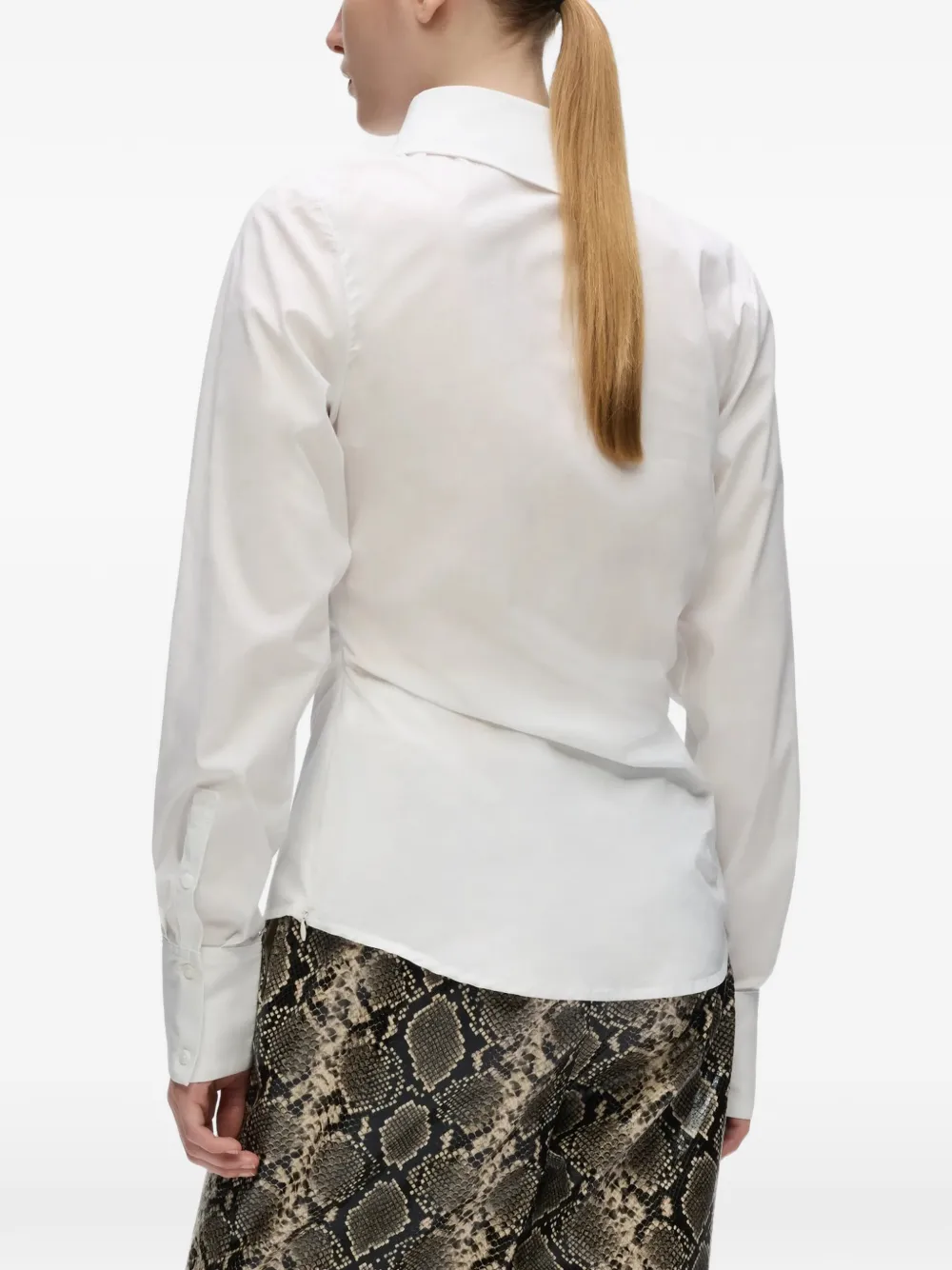 Karl Lagerfeld Asymmetrisch overhemd met knoop Wit