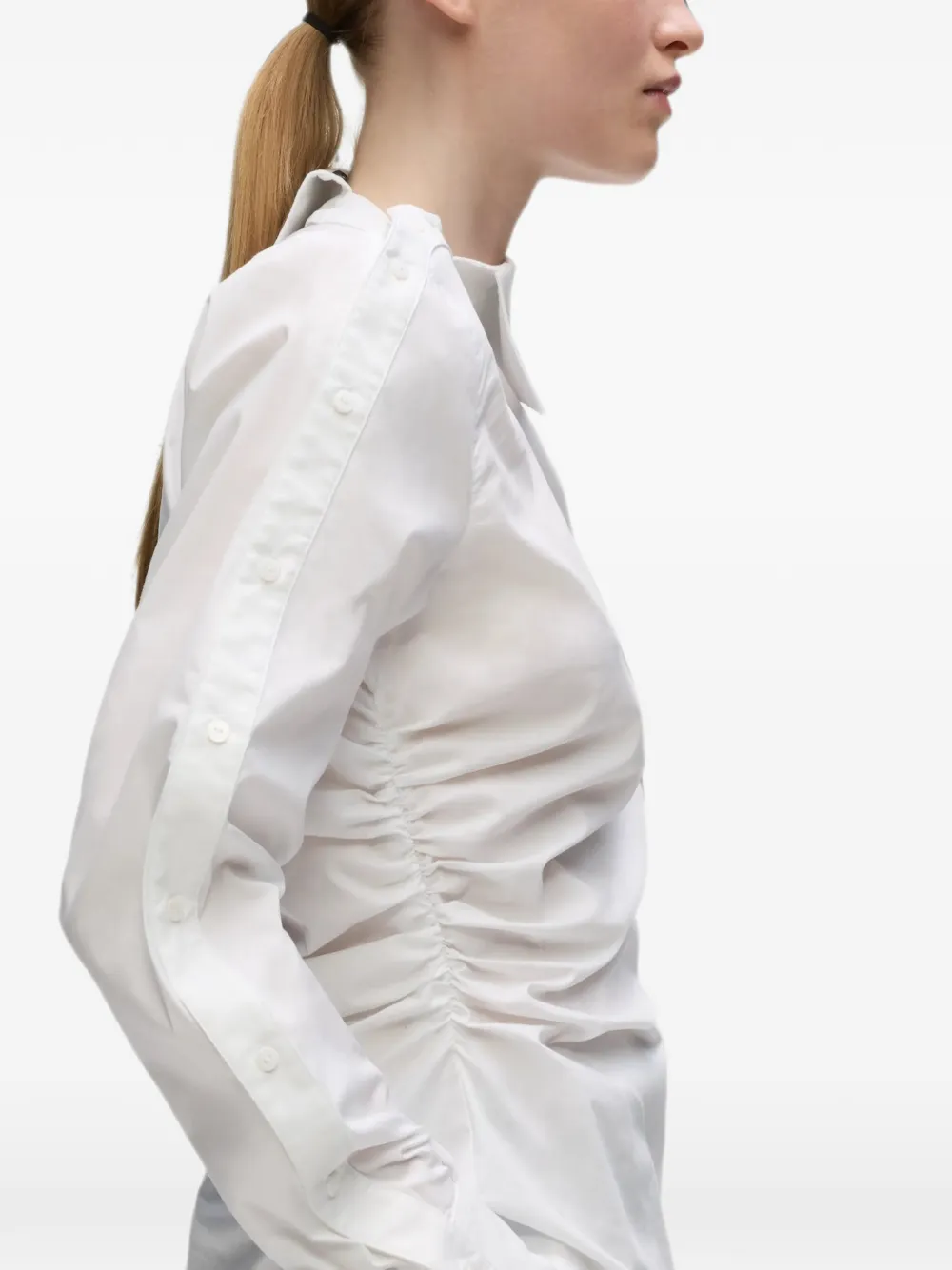 Karl Lagerfeld Asymmetrisch overhemd met knoop Wit