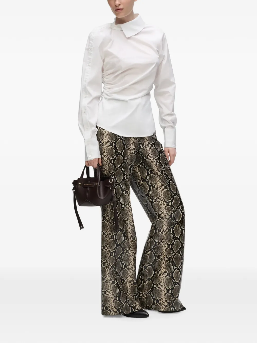 Karl Lagerfeld Asymmetrisch overhemd met knoop Wit