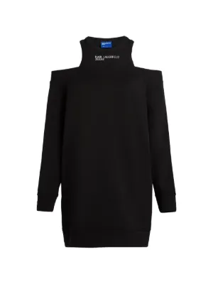 golden goose sweatshirt dress Women's Journey Velvet Hoodie Minidress - Black Category_All Prom Dresses
