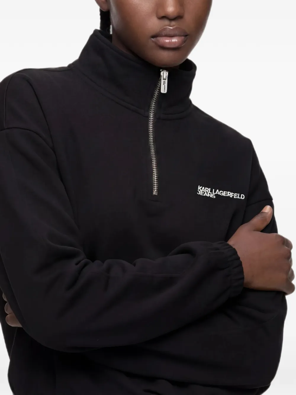 Karl Lagerfeld Jeans half-zip sweatshirt Zwart