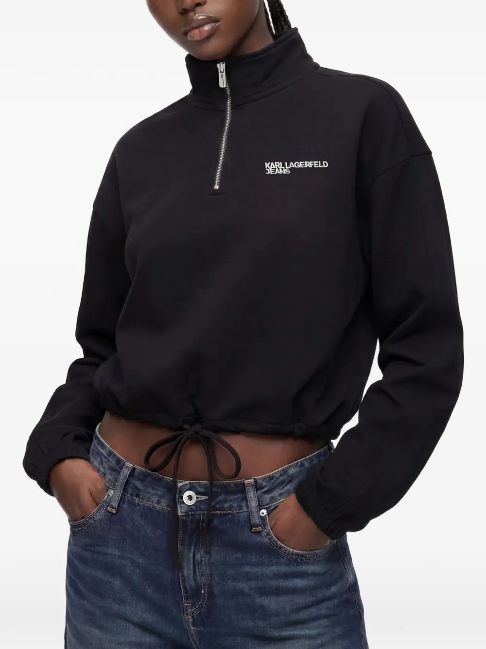 Karl Lagerfeld Jeans half-zip sweatshirt Zwart