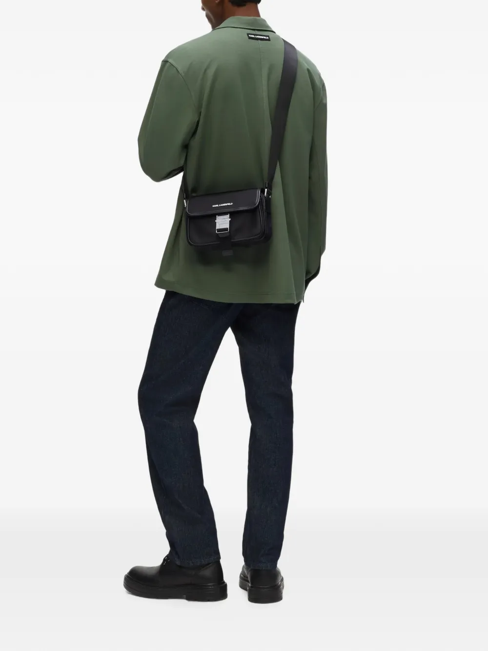 Karl Lagerfeld K Nylon messengertas met gesp Zwart
