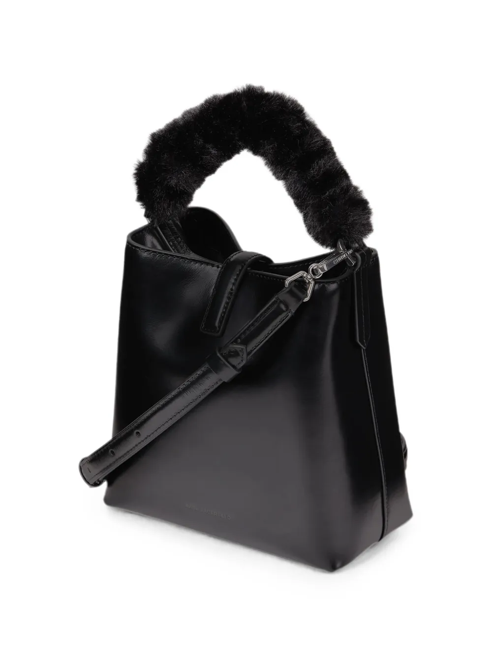 Karl Lagerfeld Kleine K Autograph leren bucket-tas Zwart