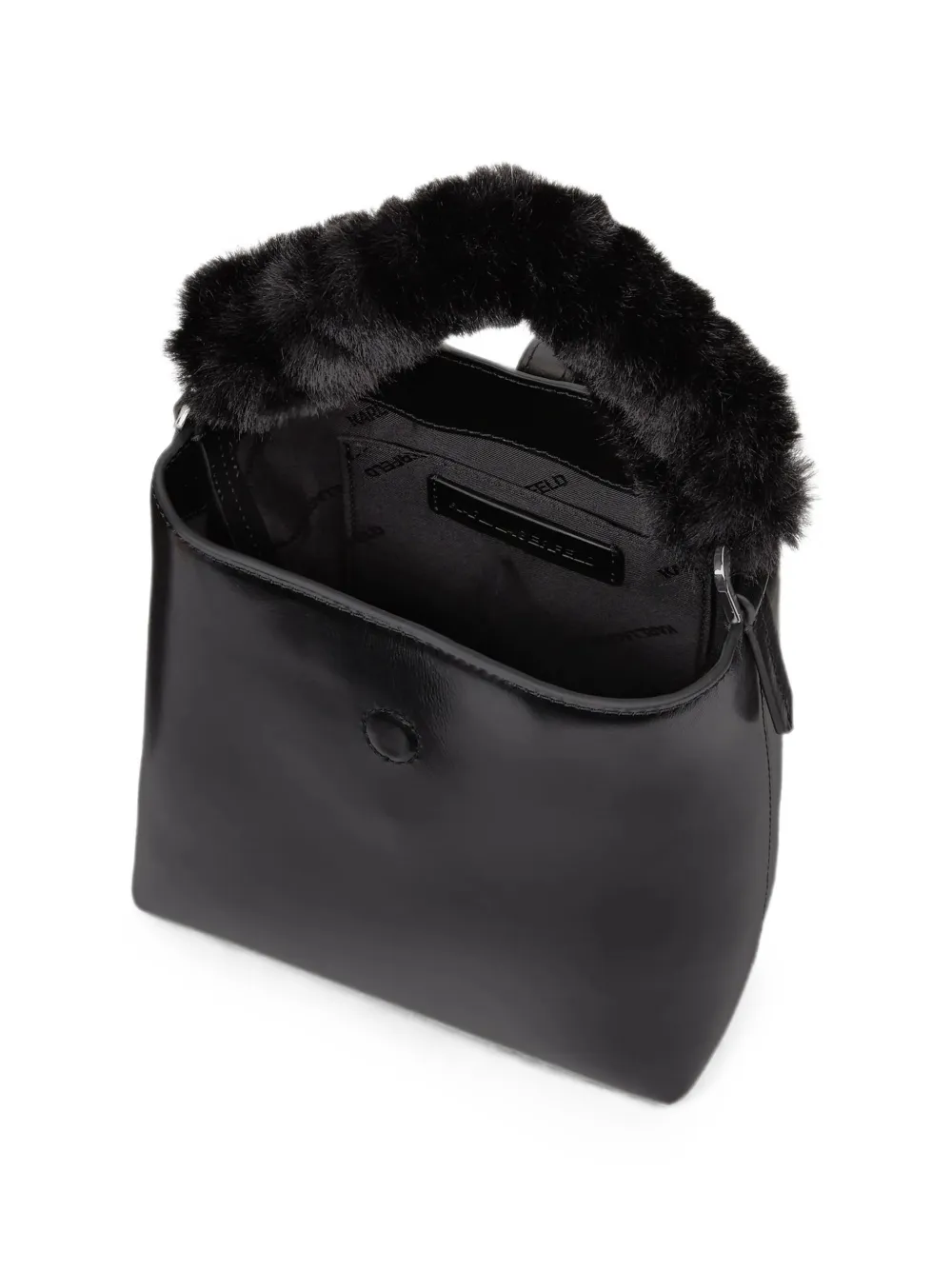 Karl Lagerfeld Kleine K Autograph leren bucket-tas Zwart