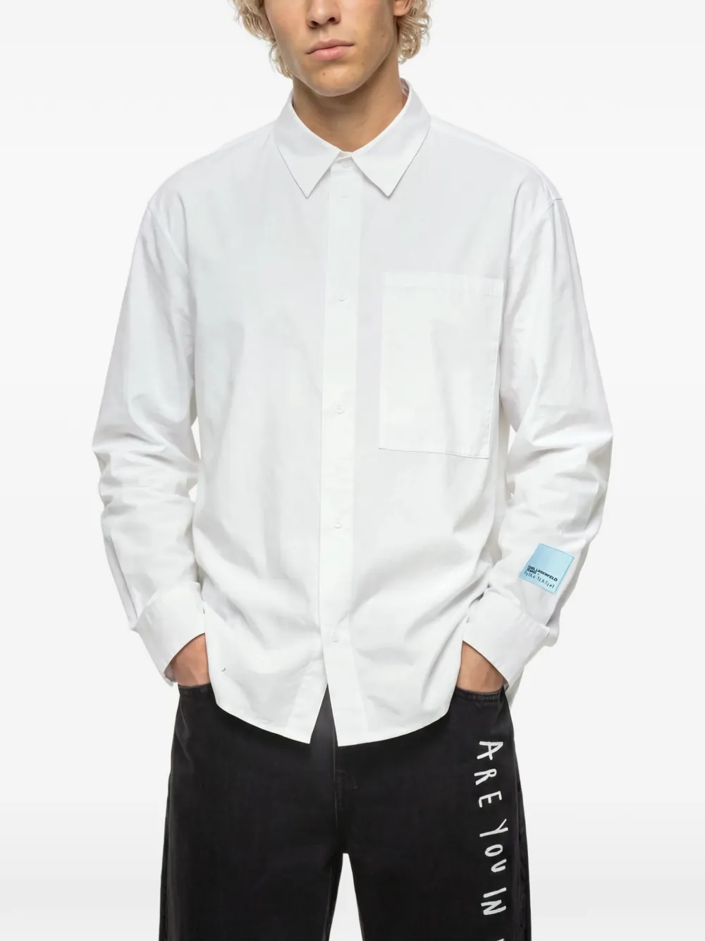 Karl Lagerfeld Jeans x Pietro Terzini boxy popeline overhemd Wit