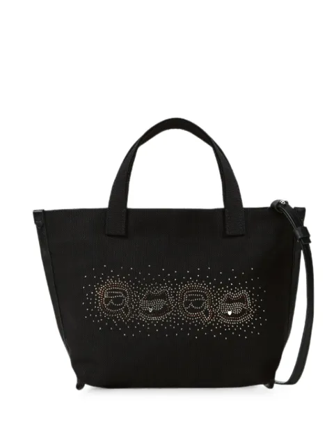 Karl Lagerfeld small Ikon rhinestones Karl & Choupette shopper bag