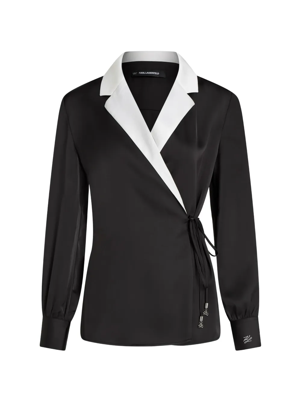 Karl Lagerfeld Blusa con finitura satinata - Nero