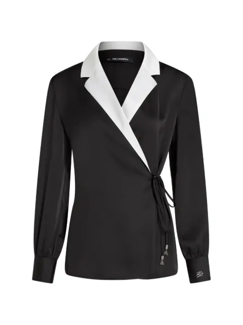 Karl Lagerfeld blusa con acabado satinado