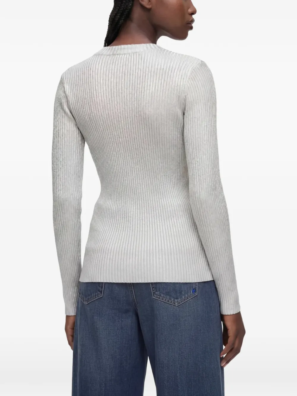 Karl Lagerfeld Jeans Gebreide gecoate trui Zilver