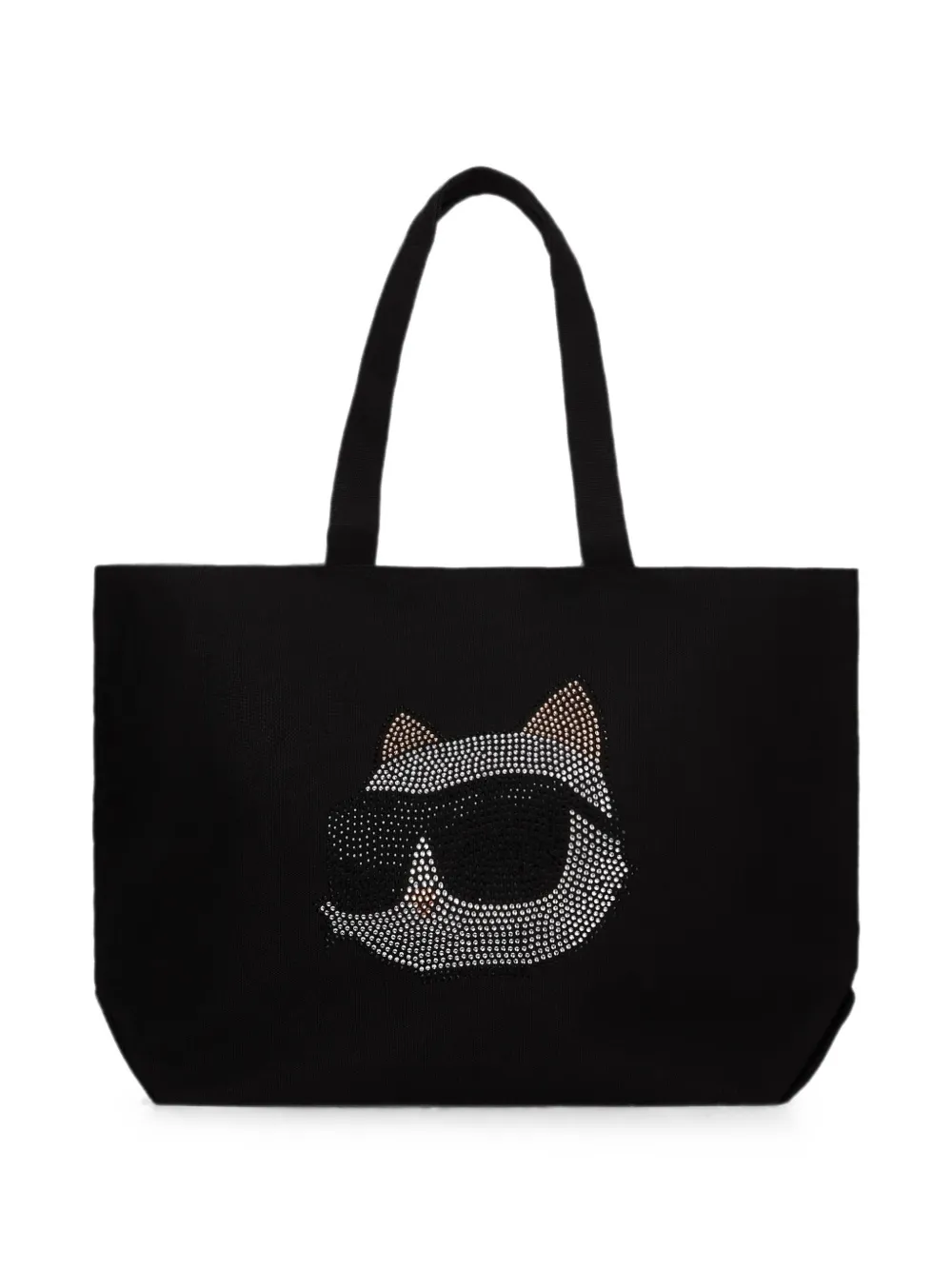 Karl Lagerfeld Ikon Choupette rhinestone shopper bag - Nero