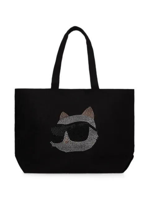 Karl Lagerfeld Ikon Choupette rhinestone shopper bag