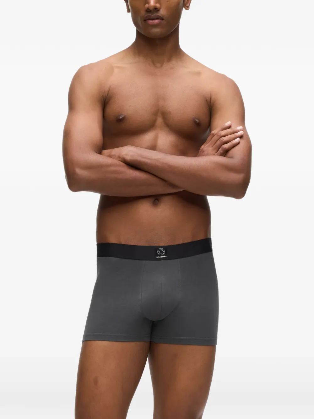Karl Lagerfeld Drie Ikon boxershorts met patch Grijs
