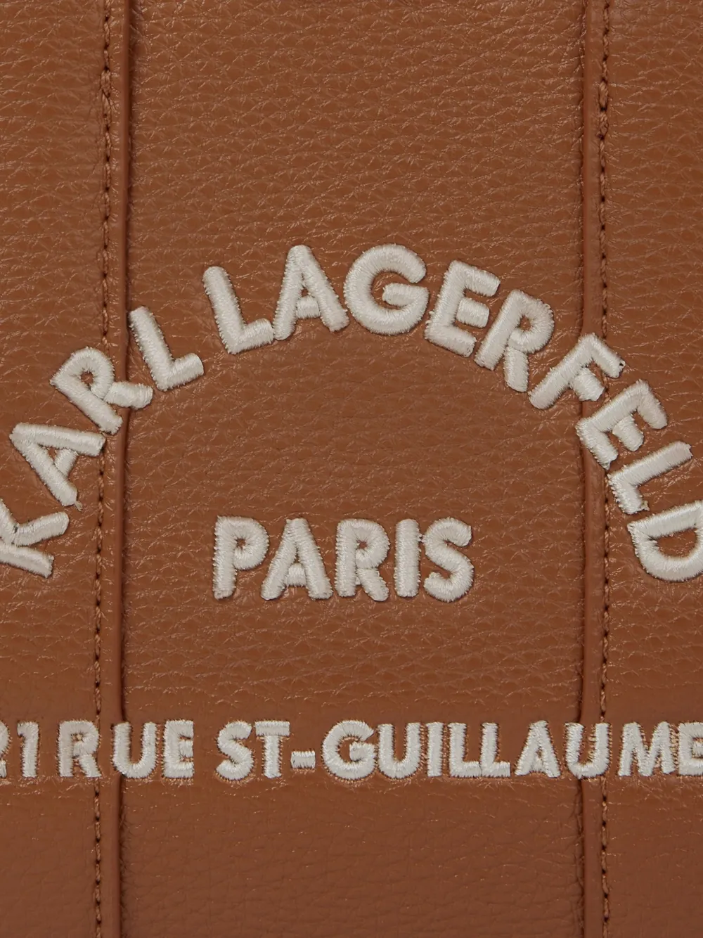 Karl Lagerfeld Rue St-Guillaume vierkante mini-shopper met lammy Bruin