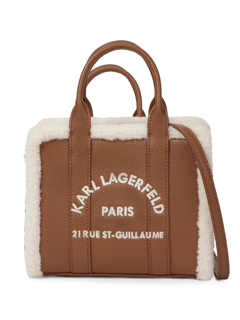Karl Lagerfeld Borsa tote Rue St-Guillaume mini - Marrone