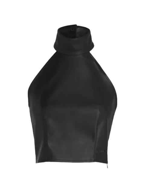 Karl Lagerfeld Jeans faux-leather halterneck top