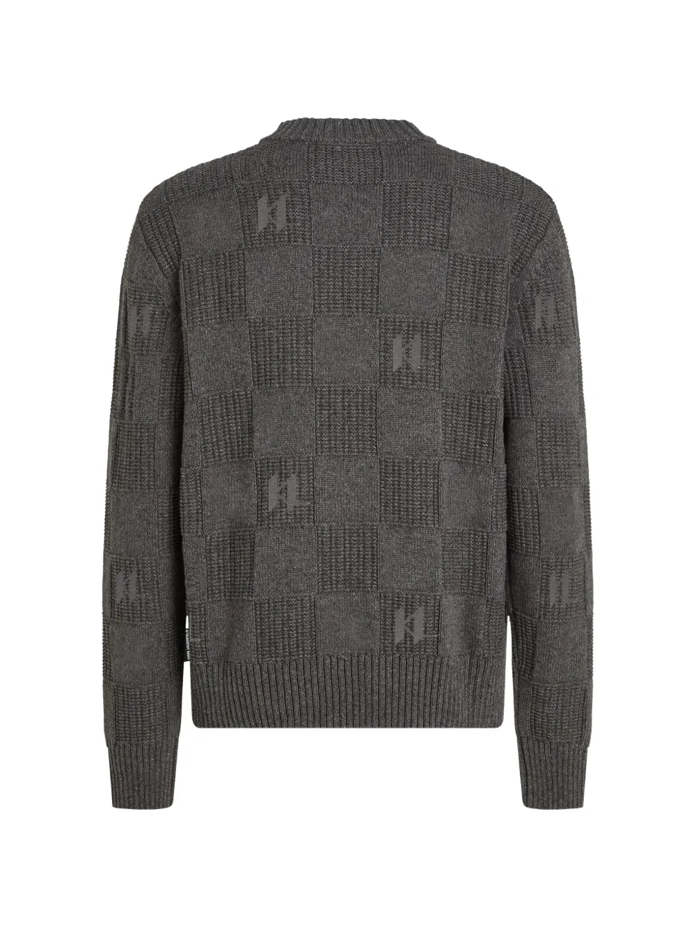 Karl Lagerfeld Geruite trui met monogram en katoenen print Grijs