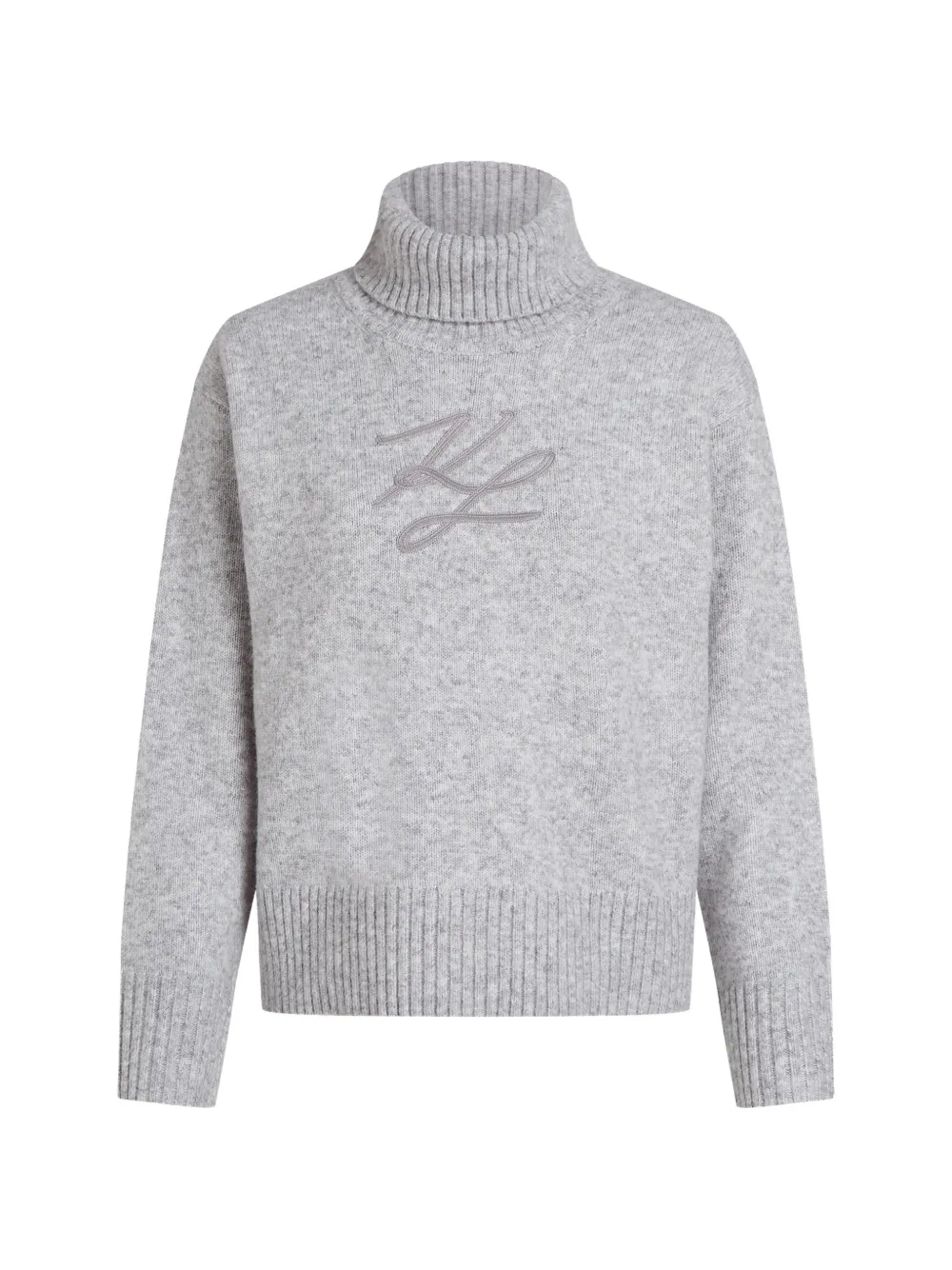 Karl Lagerfeld soutache turtleneck sweater - Grigio